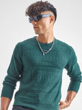 Highlander Men Teal Round Neck Pullover Sweater - Teal - Image 1