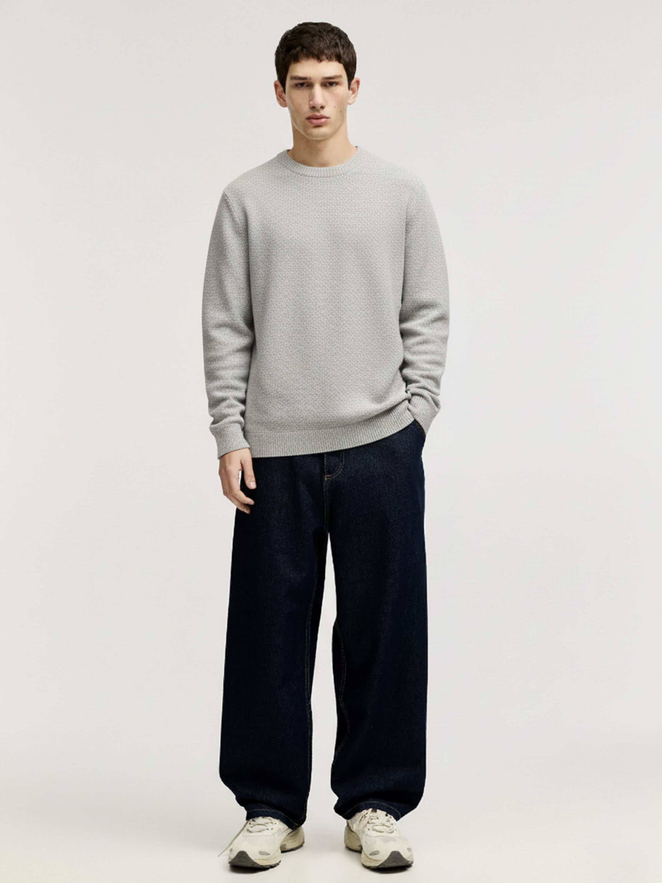 Highlander Men Grey Round Neck Pullover Sweater - Grey - Image 2