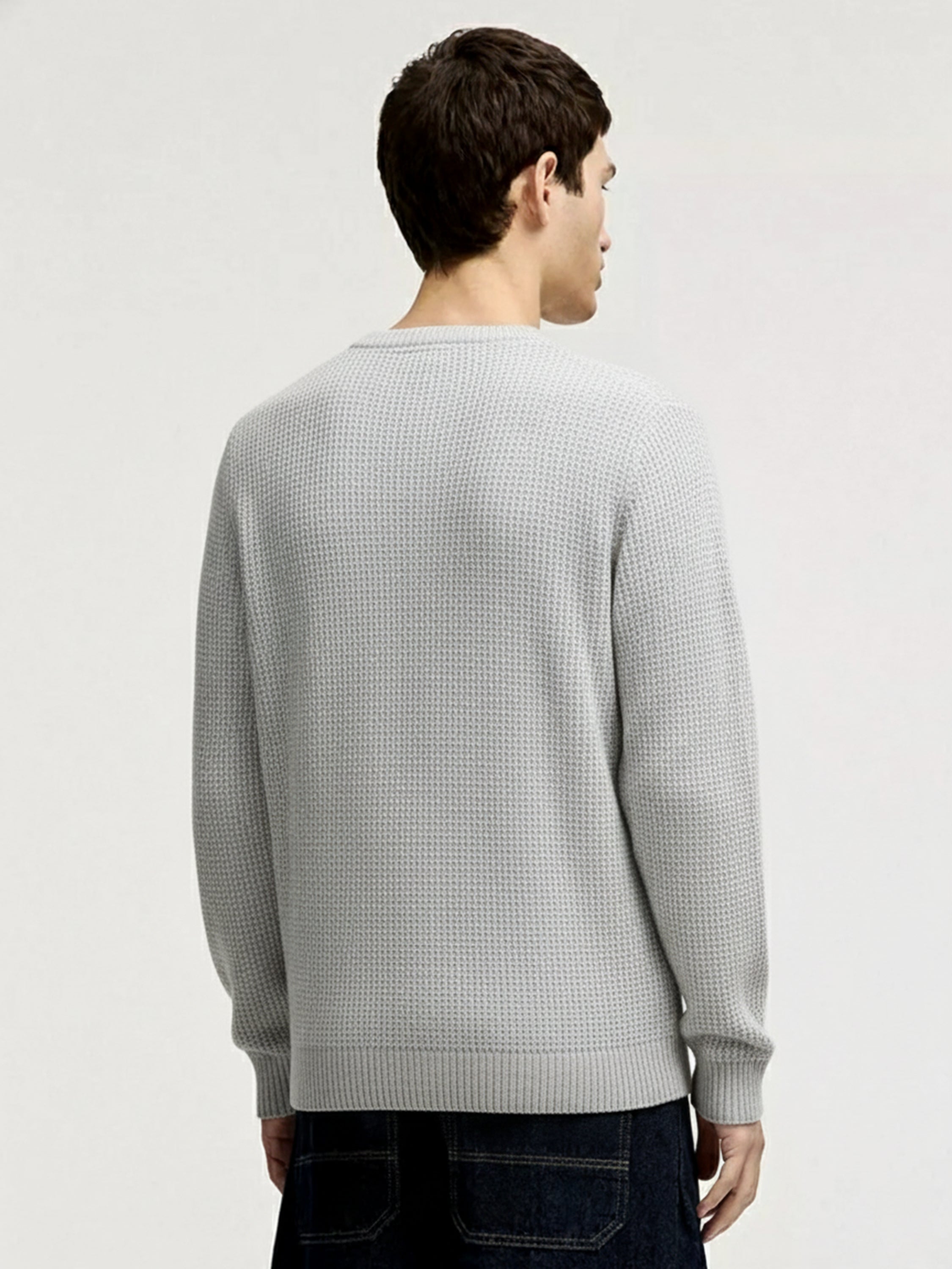 Highlander Men Grey Round Neck Pullover Sweater - Grey - Image 3
