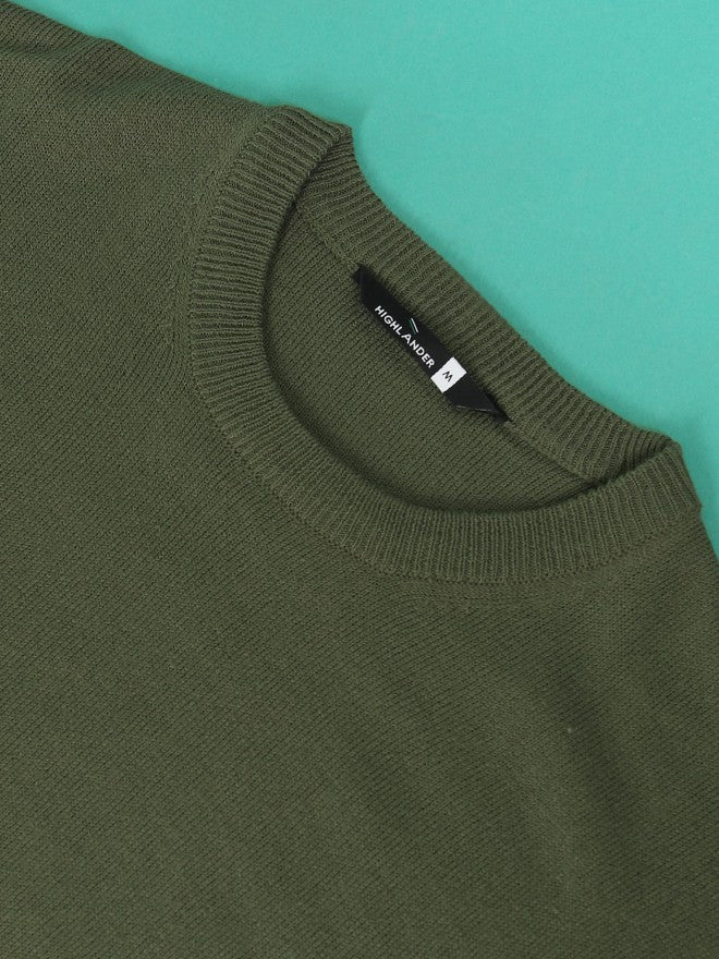 Highlander Men Green Round Neck Sweater - Green - Image 7