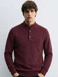 Highlander Men Red High Neck Pullover Sweater - Red - Image 1