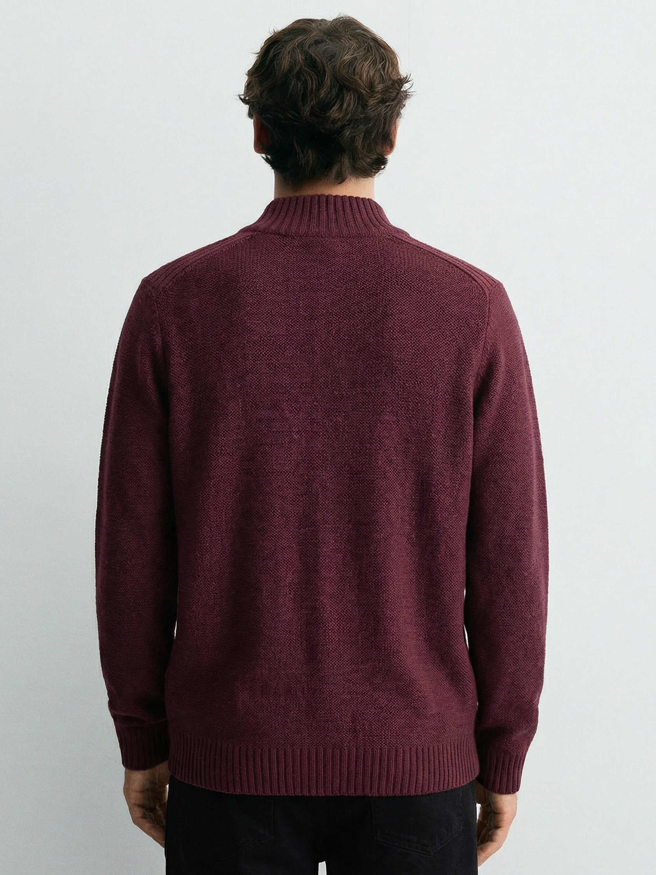 Highlander Men Red High Neck Pullover Sweater - Red - Image 2