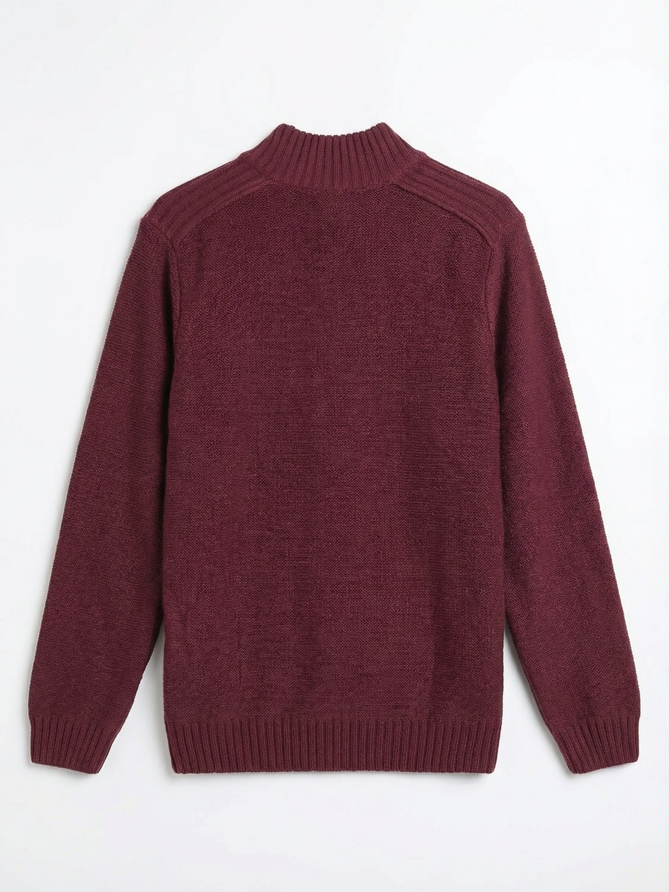 Highlander Men Red High Neck Pullover Sweater - Red - Image 5