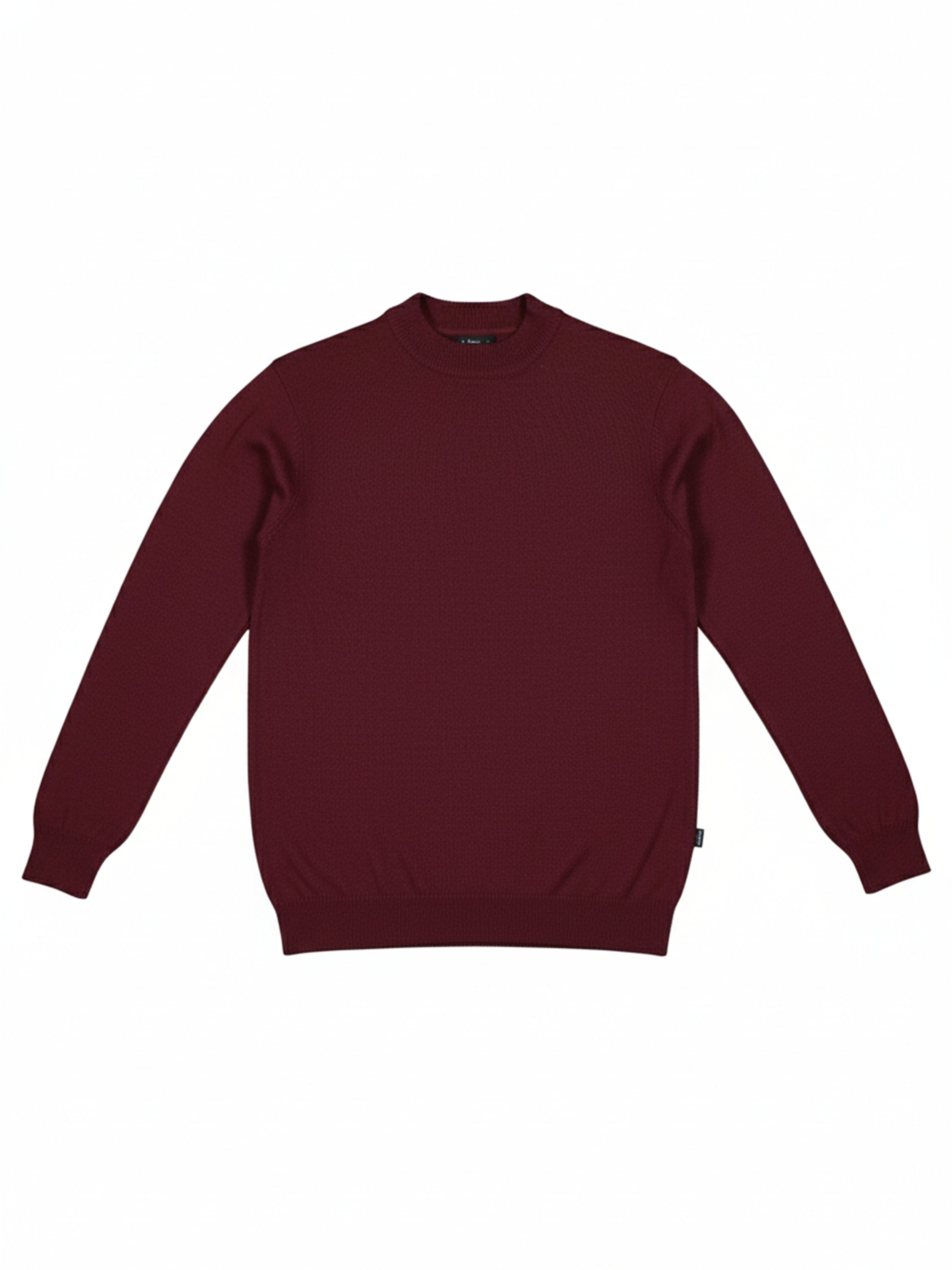 Highlander Men Red Round Neck Pullover Sweater - Red - Image 4