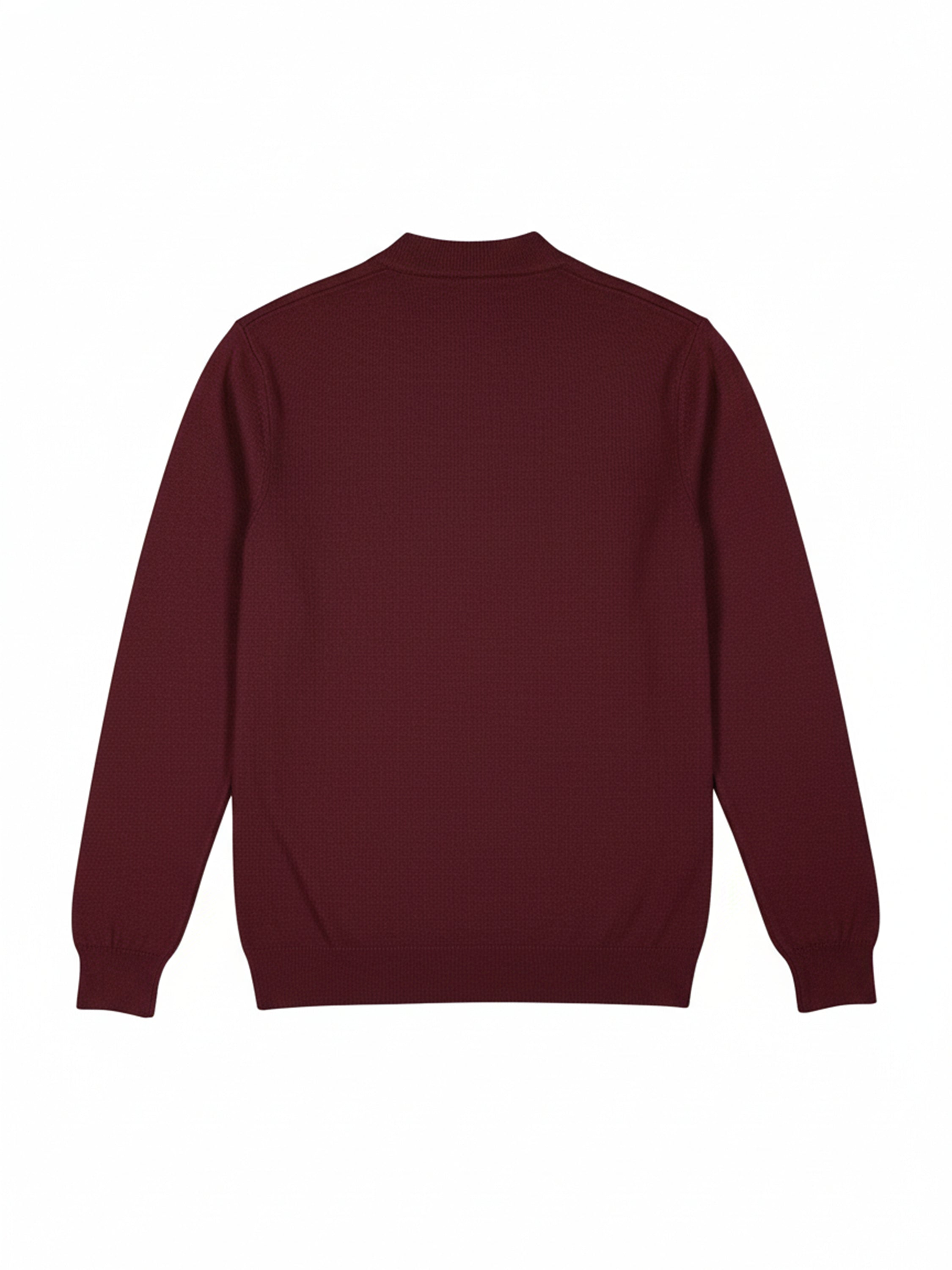 Highlander Men Red Round Neck Pullover Sweater - Red - Image 5