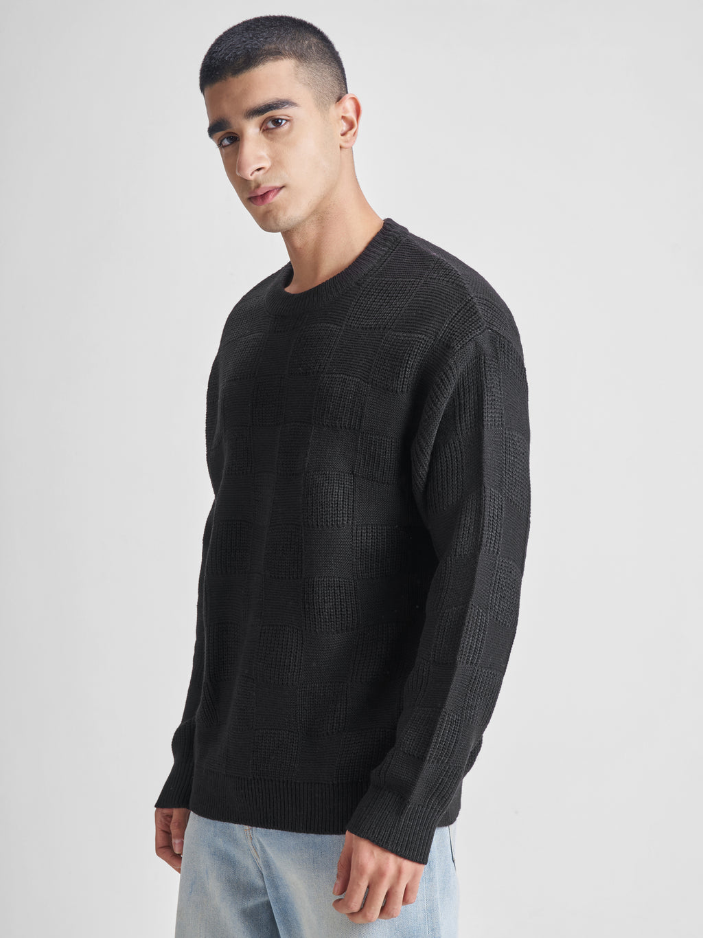 Highlander Men Black Round Neck Pullover Sweater - Black - Image 4