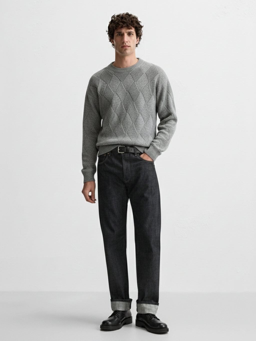Highlander Men Grey Round Neck Pullover Sweater - Grey - Image 2