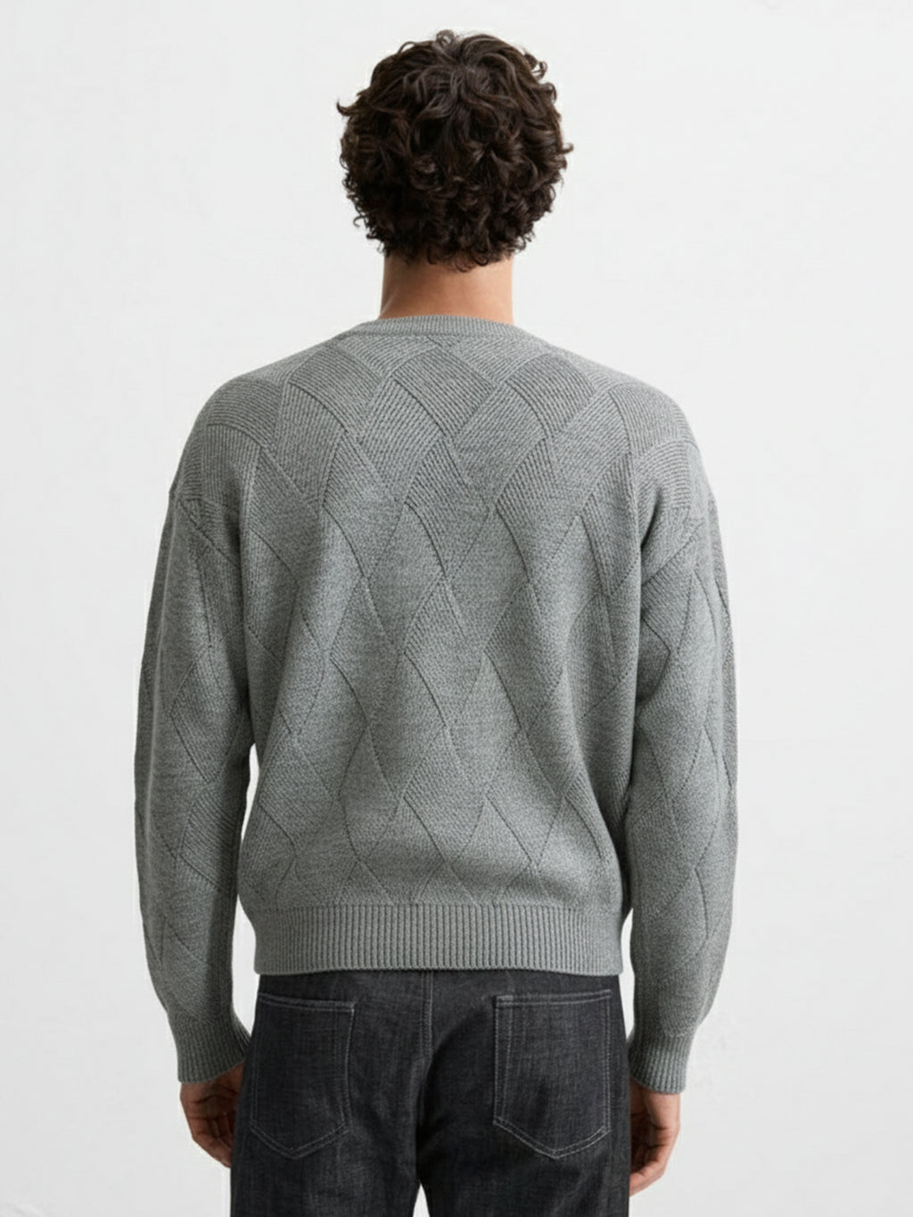 Highlander Men Grey Round Neck Pullover Sweater - Grey - Image 3