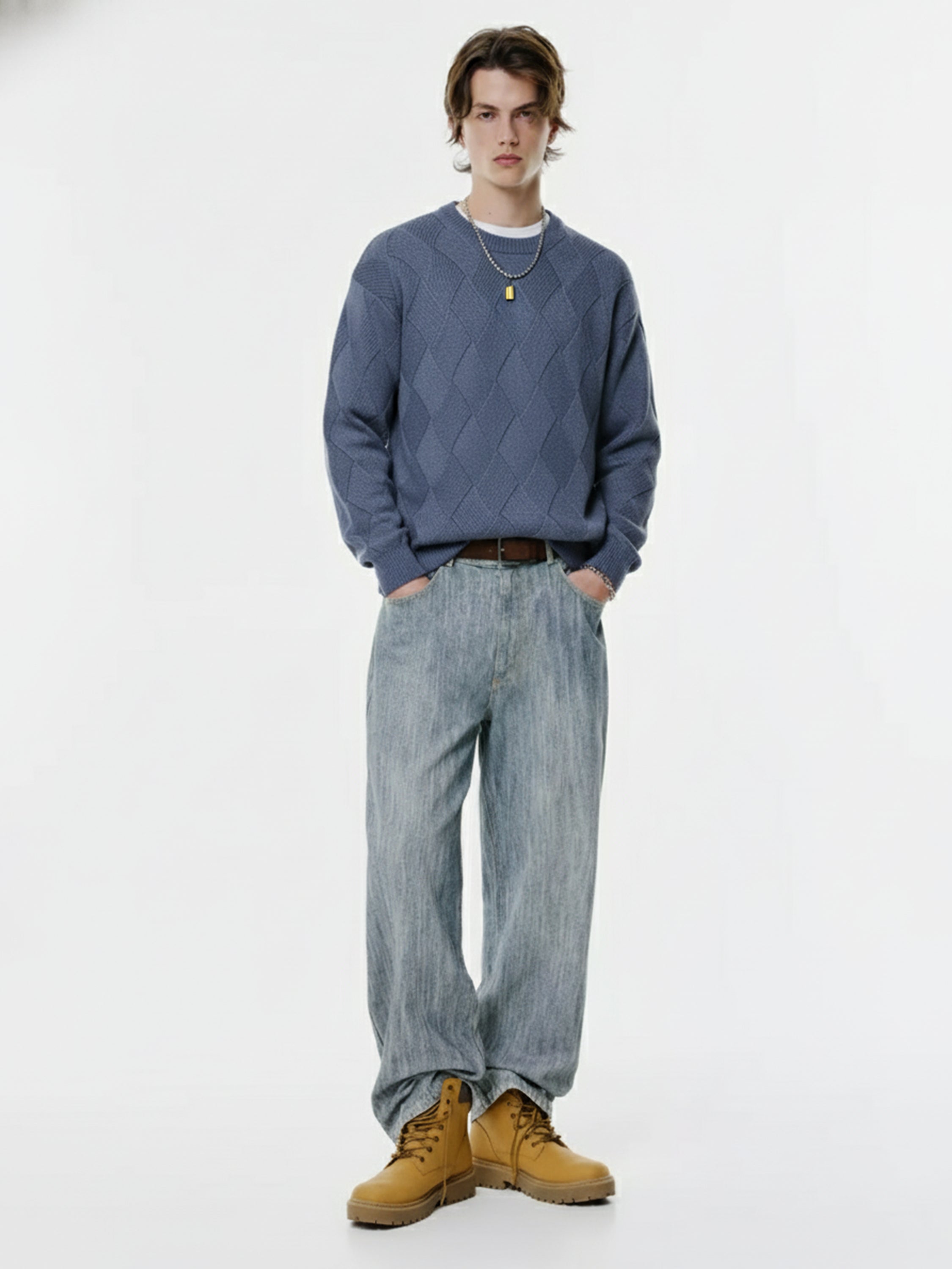 Highlander Men Grey Round Neck Pullover Sweater - Grey - Image 2