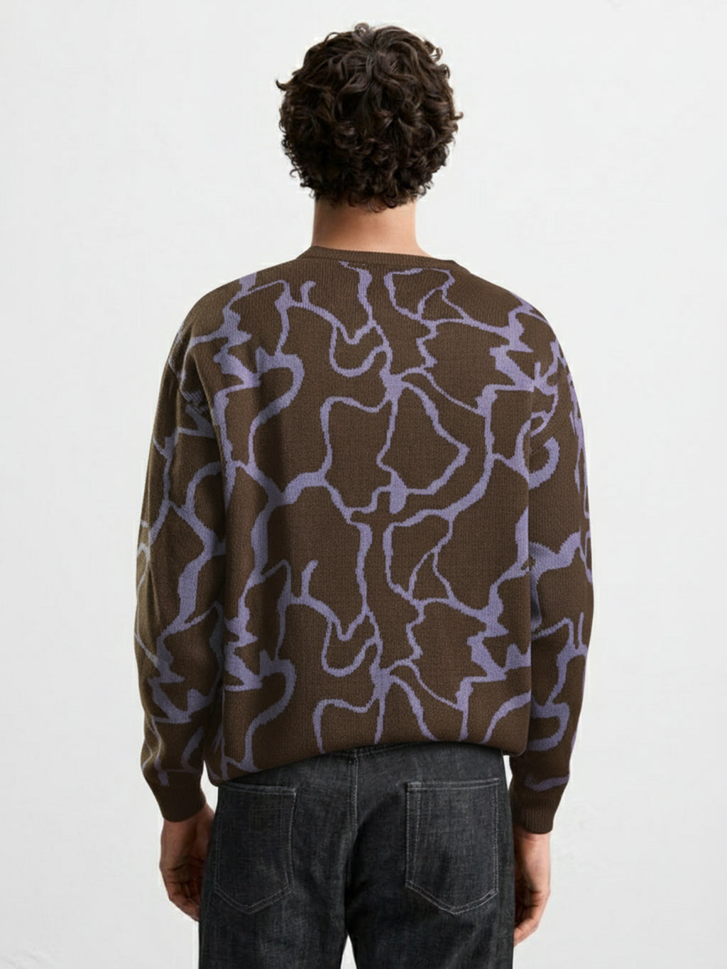 Highlander Men Purple Round Neck Pullover Sweater - Purple - Image 3