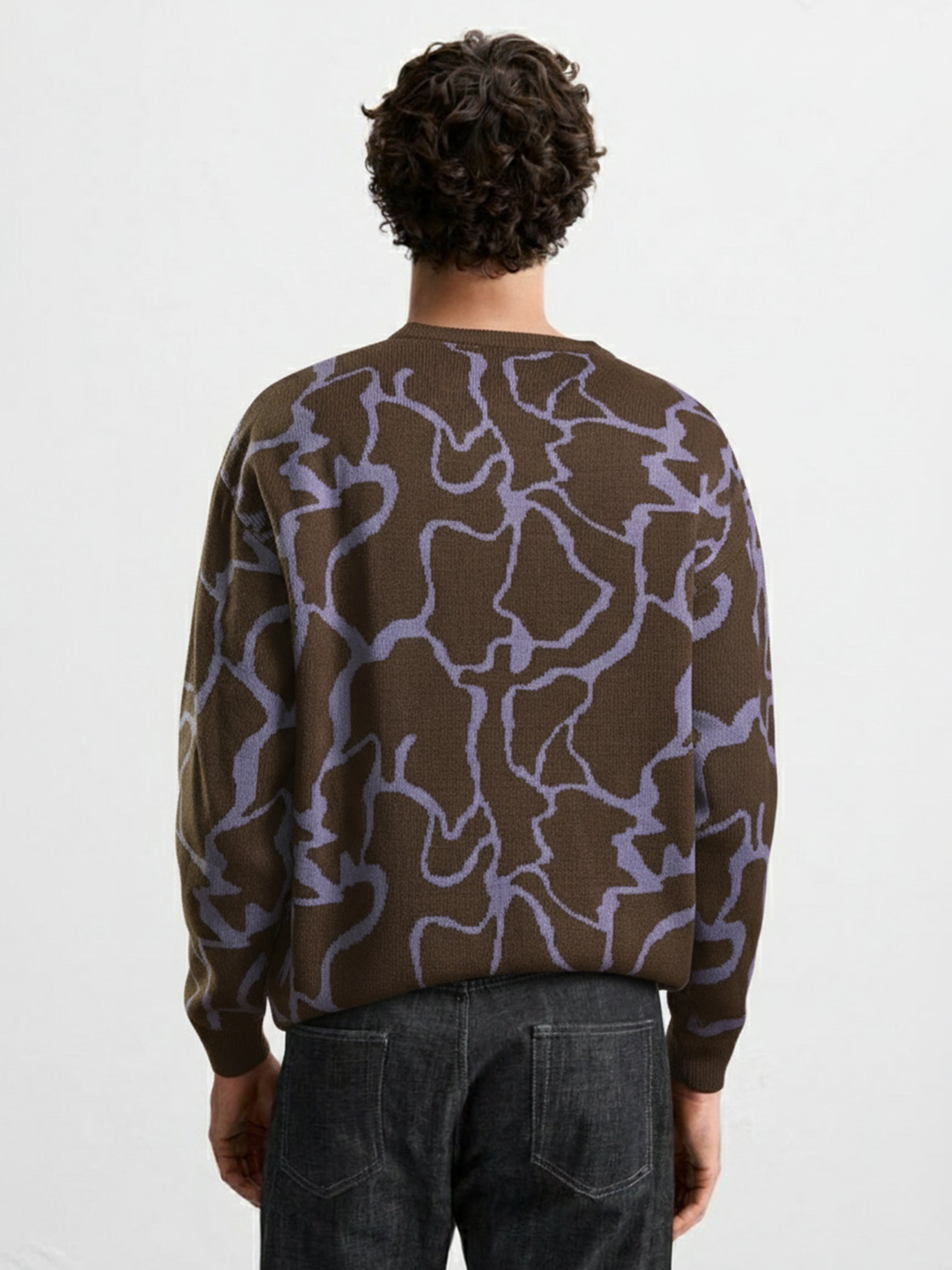 Highlander Men Purple Round Neck Pullover Sweater - Purple - Image 3