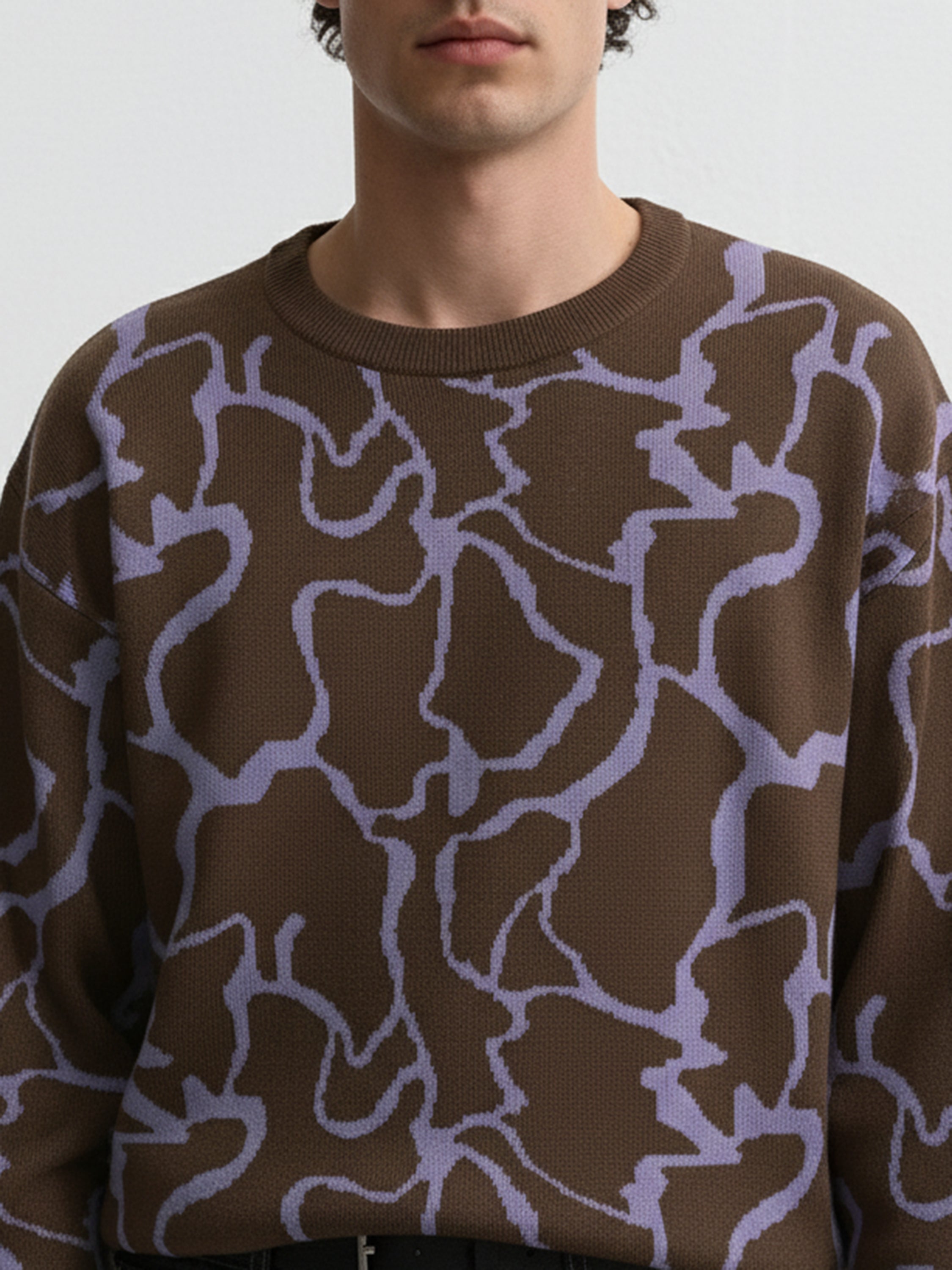 Highlander Men Purple Round Neck Pullover Sweater - Purple - Image 6