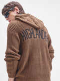 Highlander Men Brown Hood Front-Open Sweater - Brown - Image 1