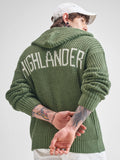 Highlander Men Green Hood Front-Open Sweater - Green - Image 1