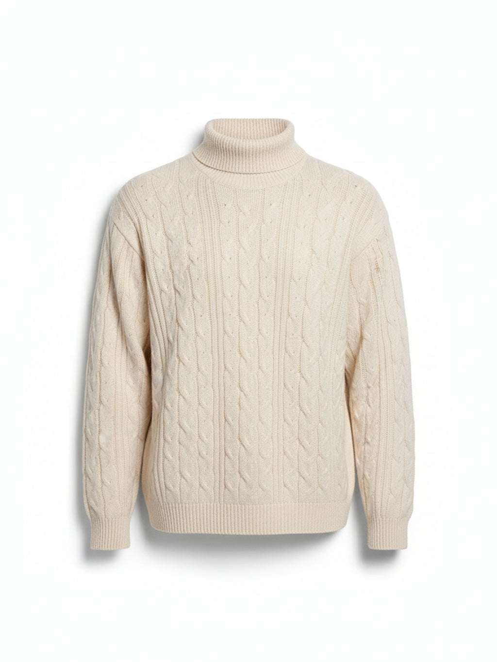 Highlander Men Off White Turtle Neck Pullover Sweater - Off White - Image 3