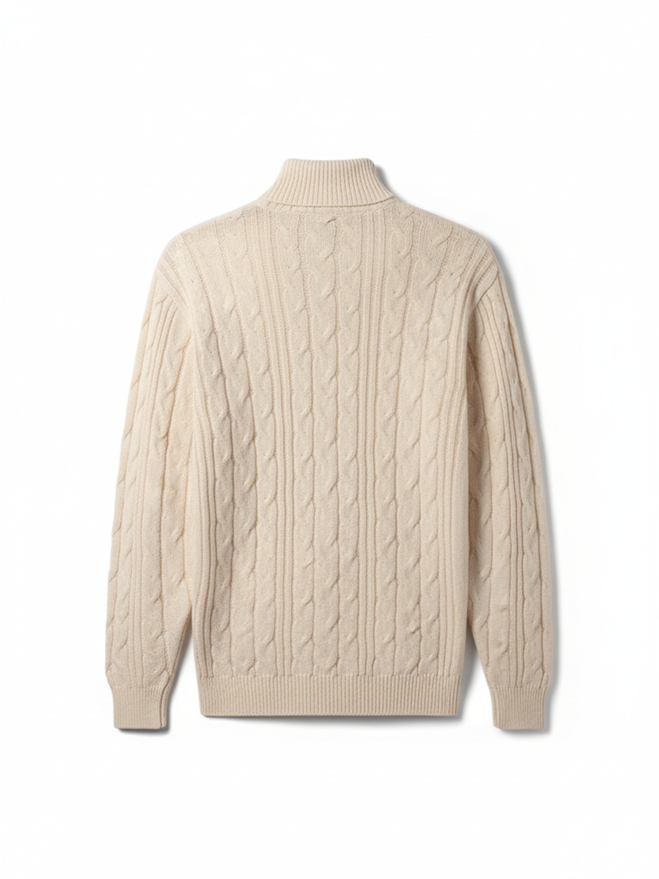 Highlander Men Off White Turtle Neck Pullover Sweater - Off White - Image 4