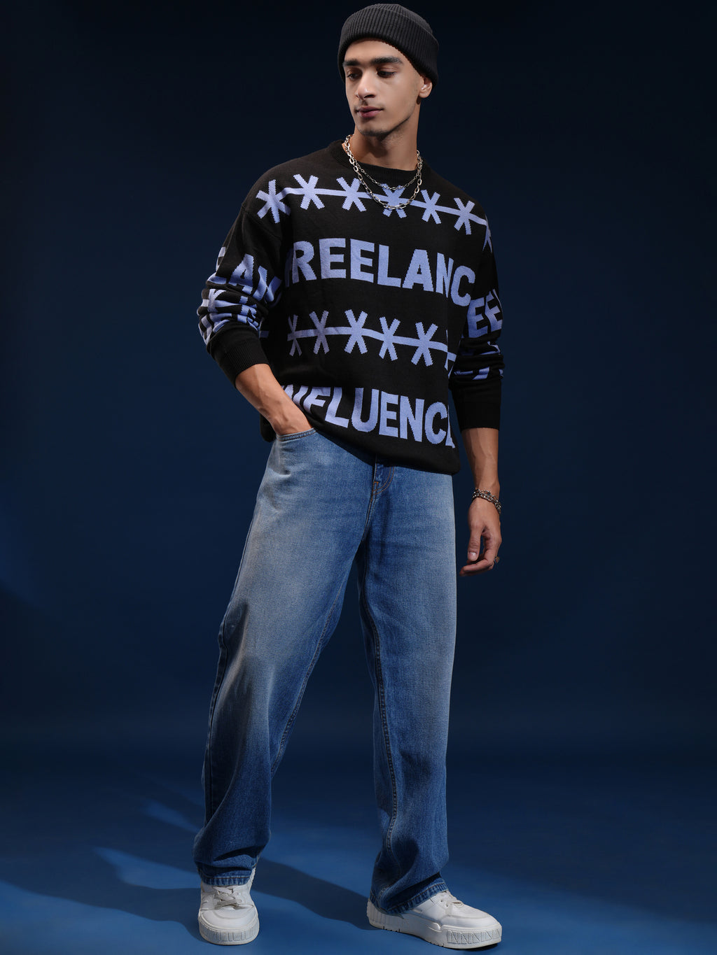 Highlander Men Black Round Neck Pullover Sweater - Black - Image 2