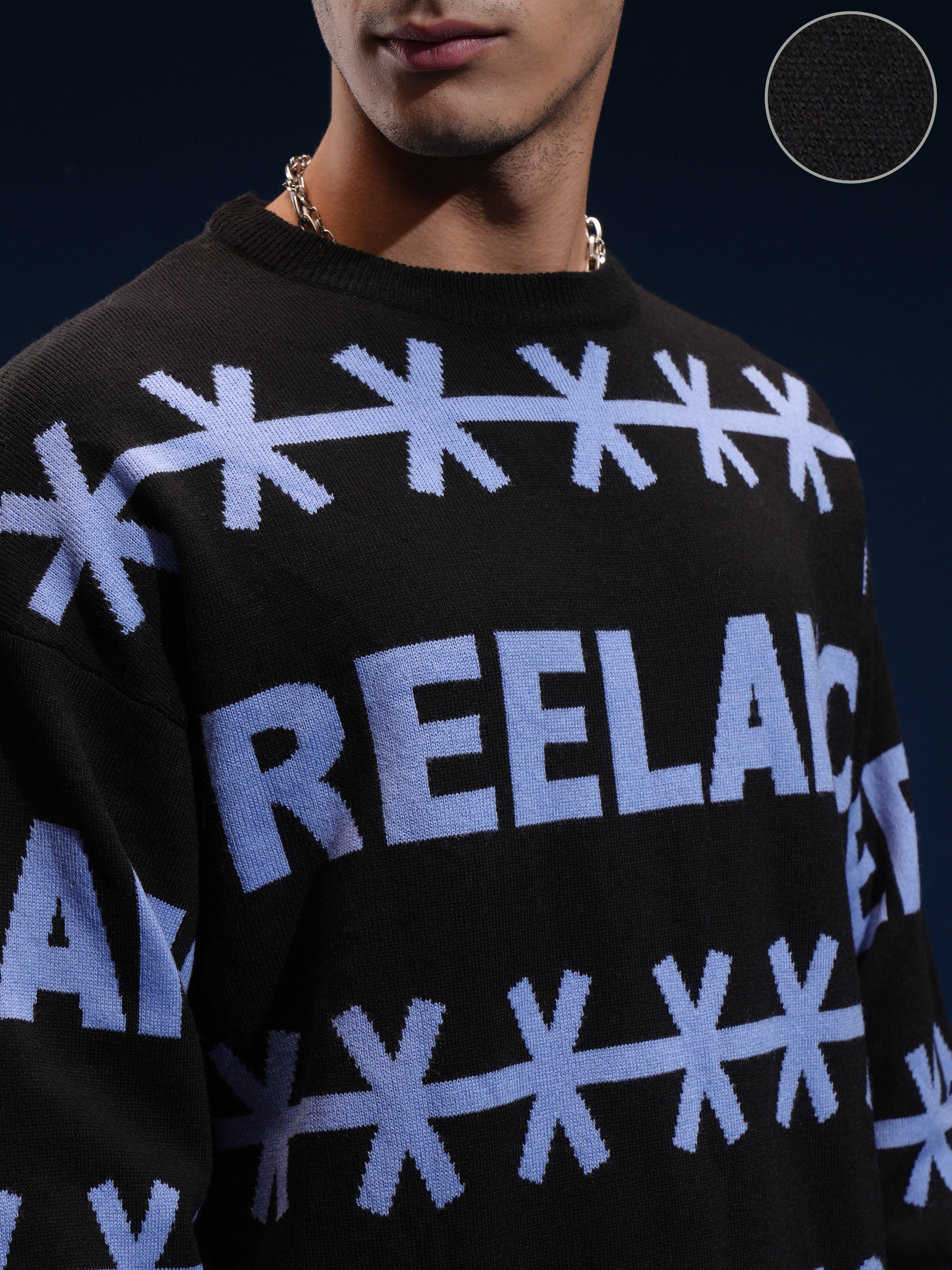 Highlander Men Black Round Neck Pullover Sweater - Black - Image 5