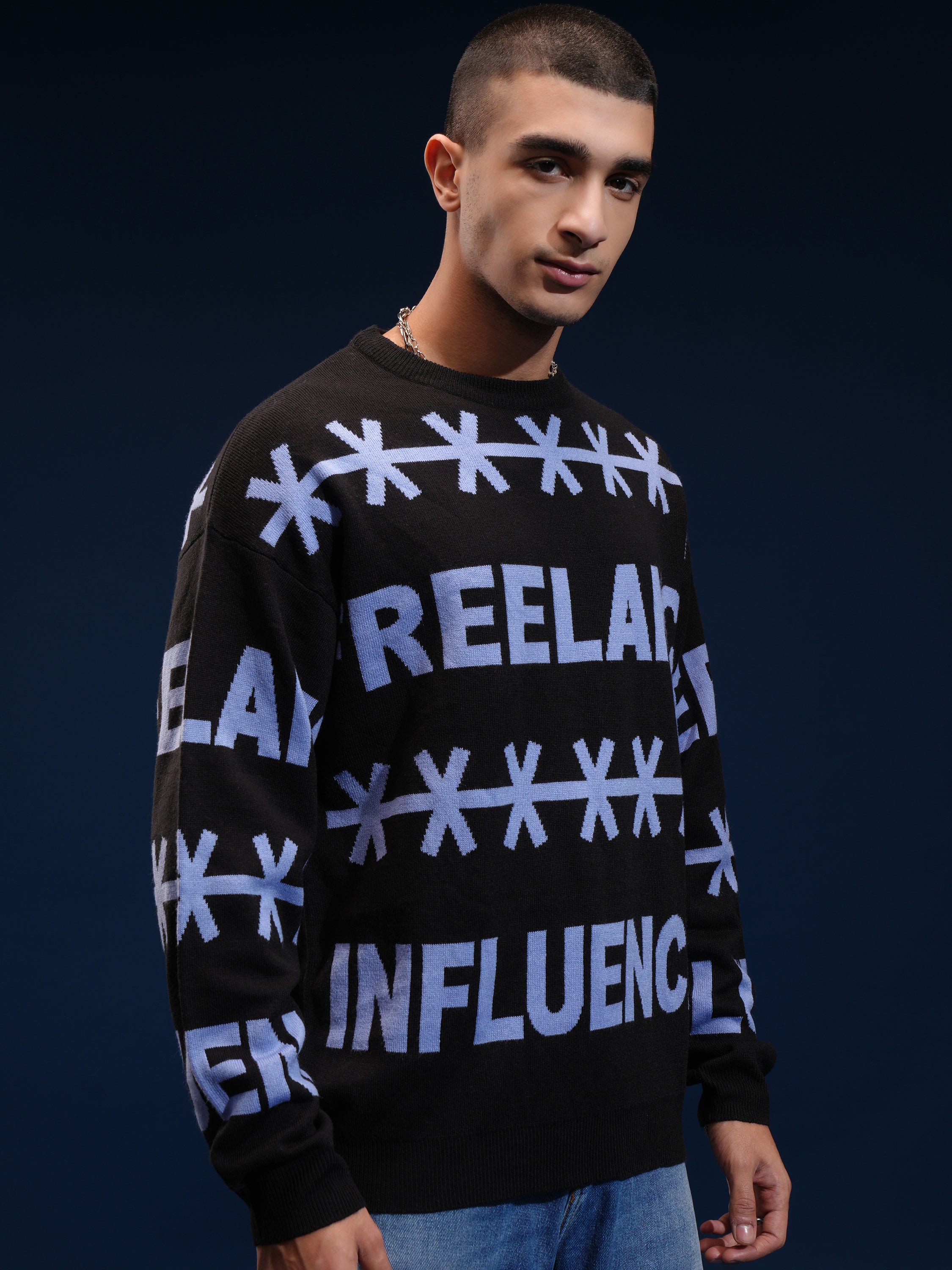 Highlander Men Black Round Neck Pullover Sweater - Black - Image 6