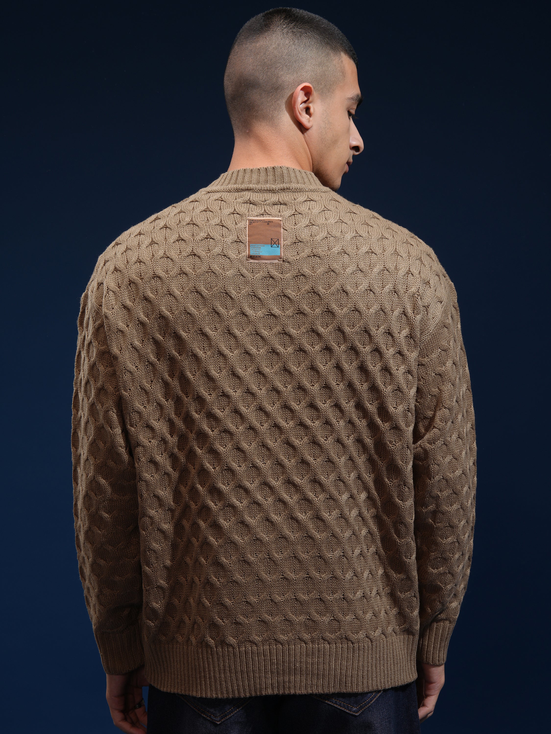 Highlander Men Brown Round Neck Pullover Sweater - Brown - Image 3