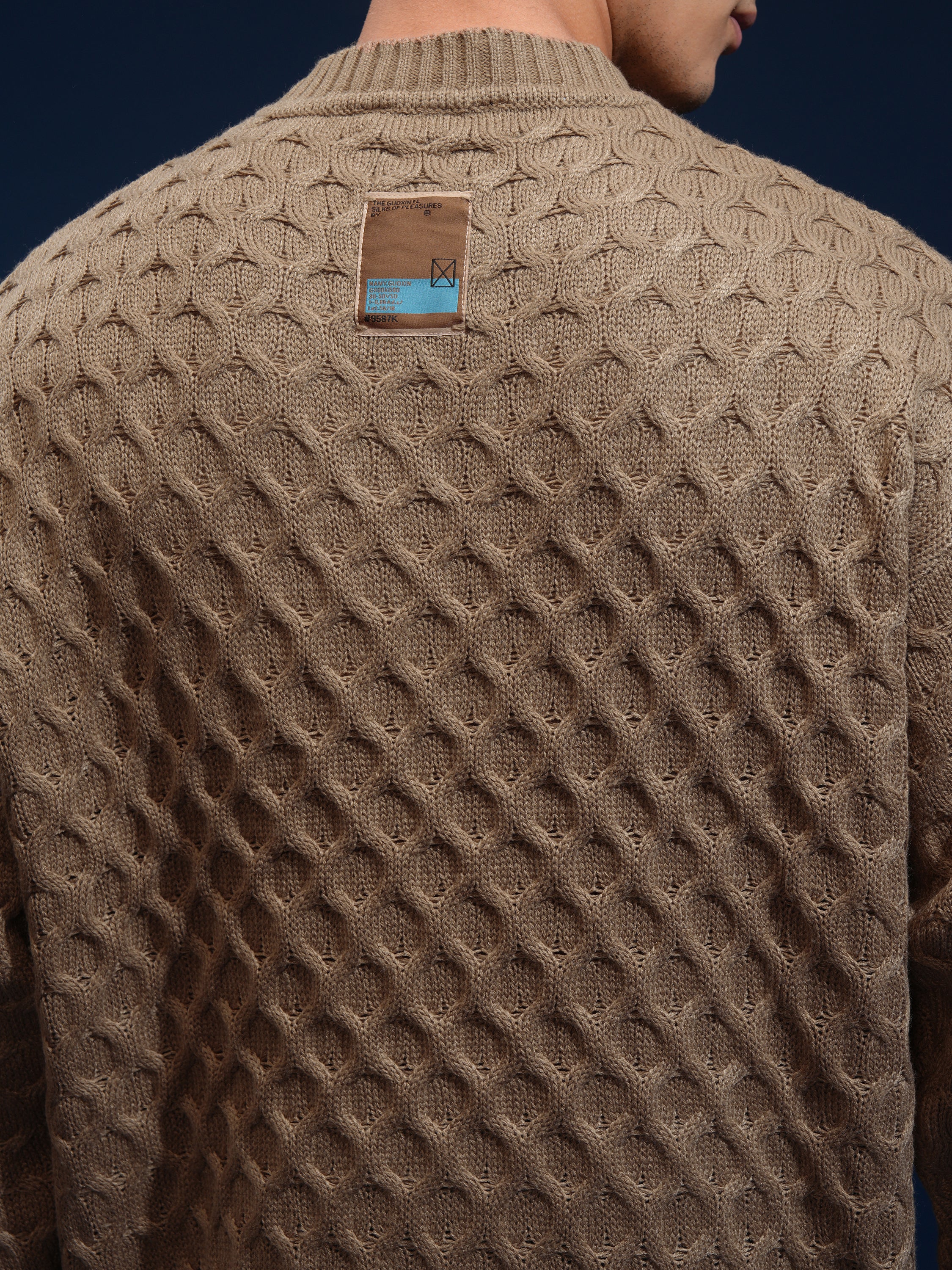 Highlander Men Brown Round Neck Pullover Sweater - Brown - Image 7