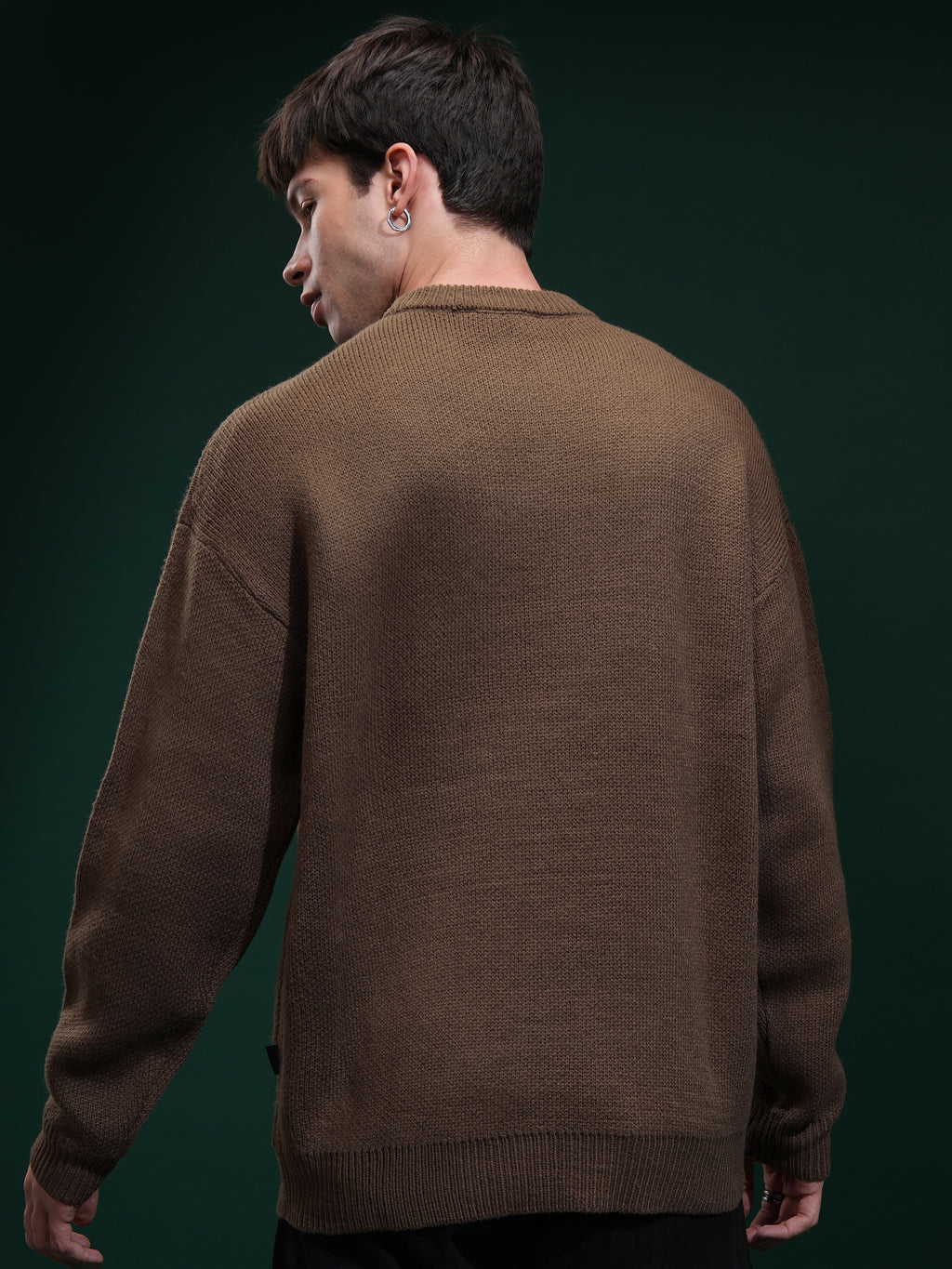 Highlander Men Brown Round Neck Pullover Sweater - Brown - Image 3