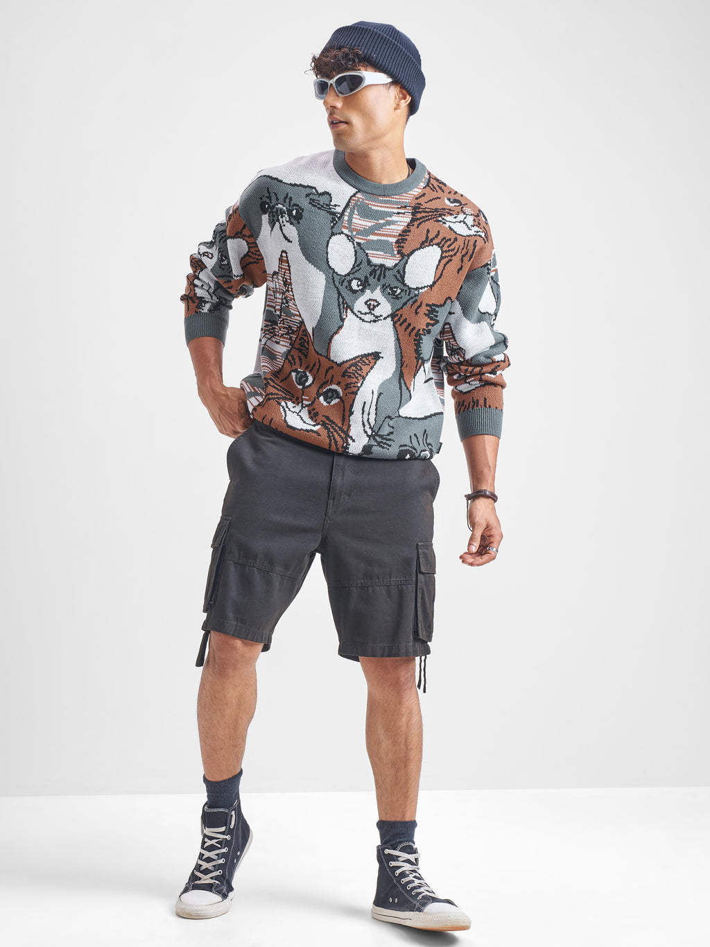 Highlander Men Brown Round Neck Pullover Sweater - Brown - Image 2