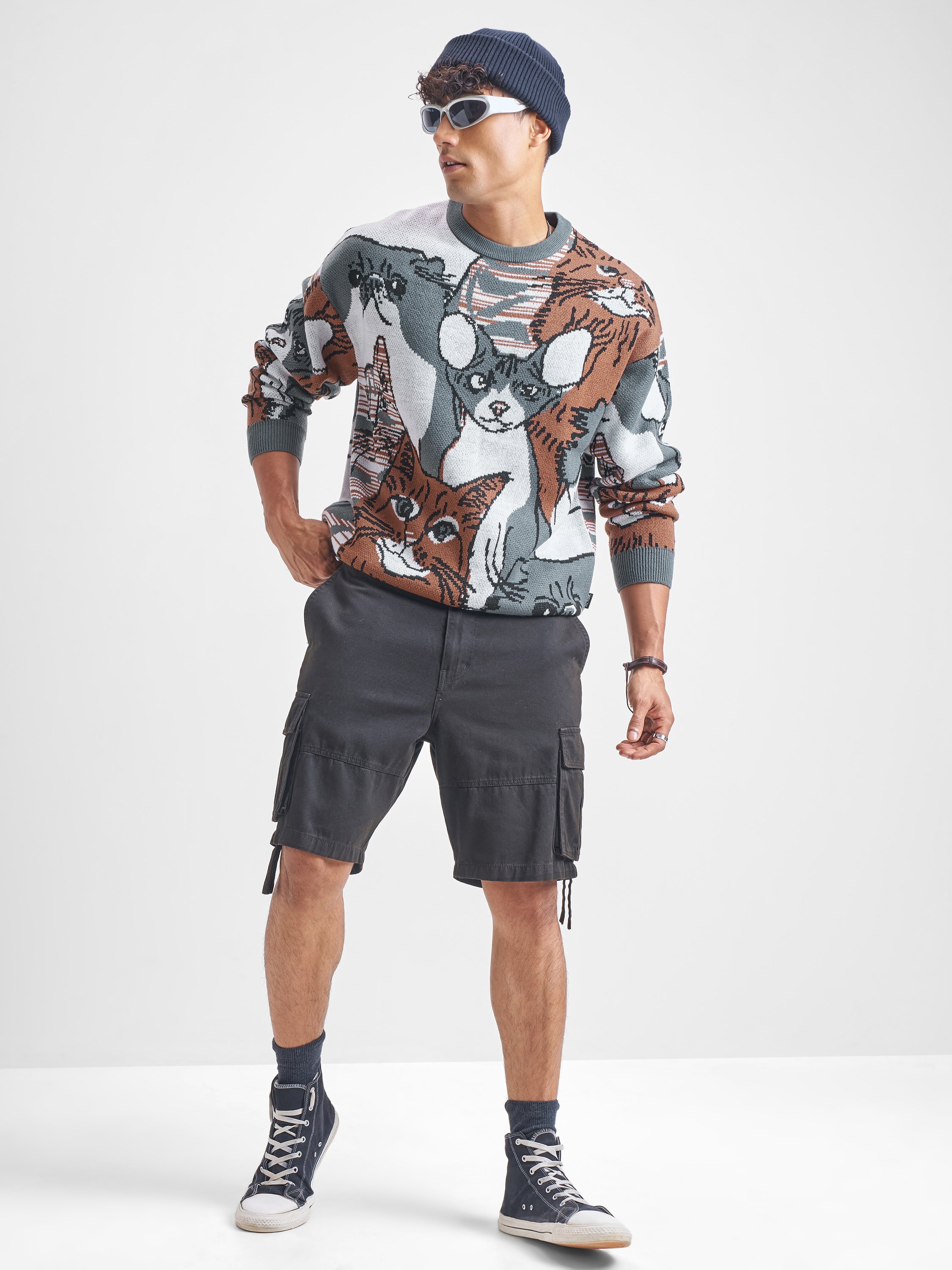 Highlander Men Brown Round Neck Pullover Sweater - Brown - Image 2