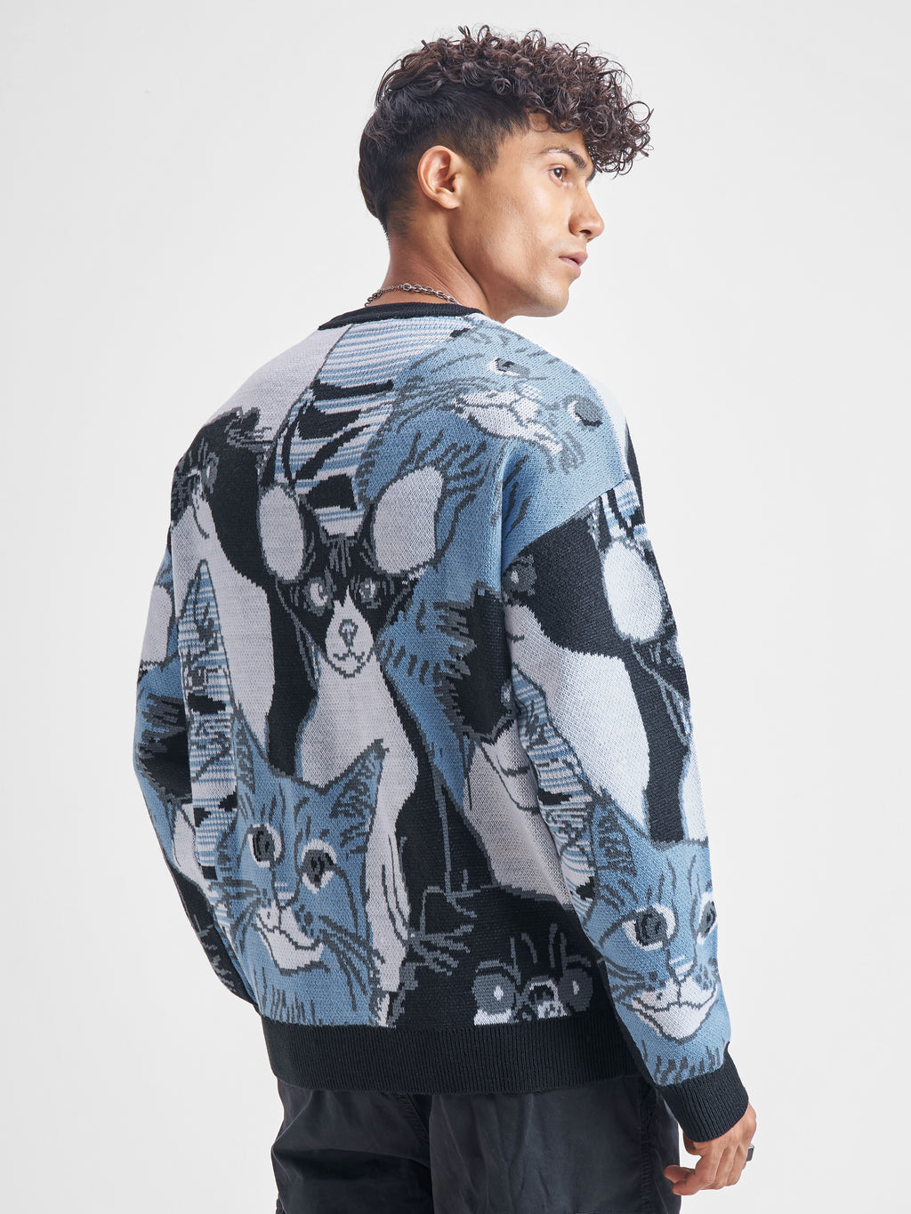 Highlander Men Blue Round Neck Pullover Sweater - Blue - Image 3