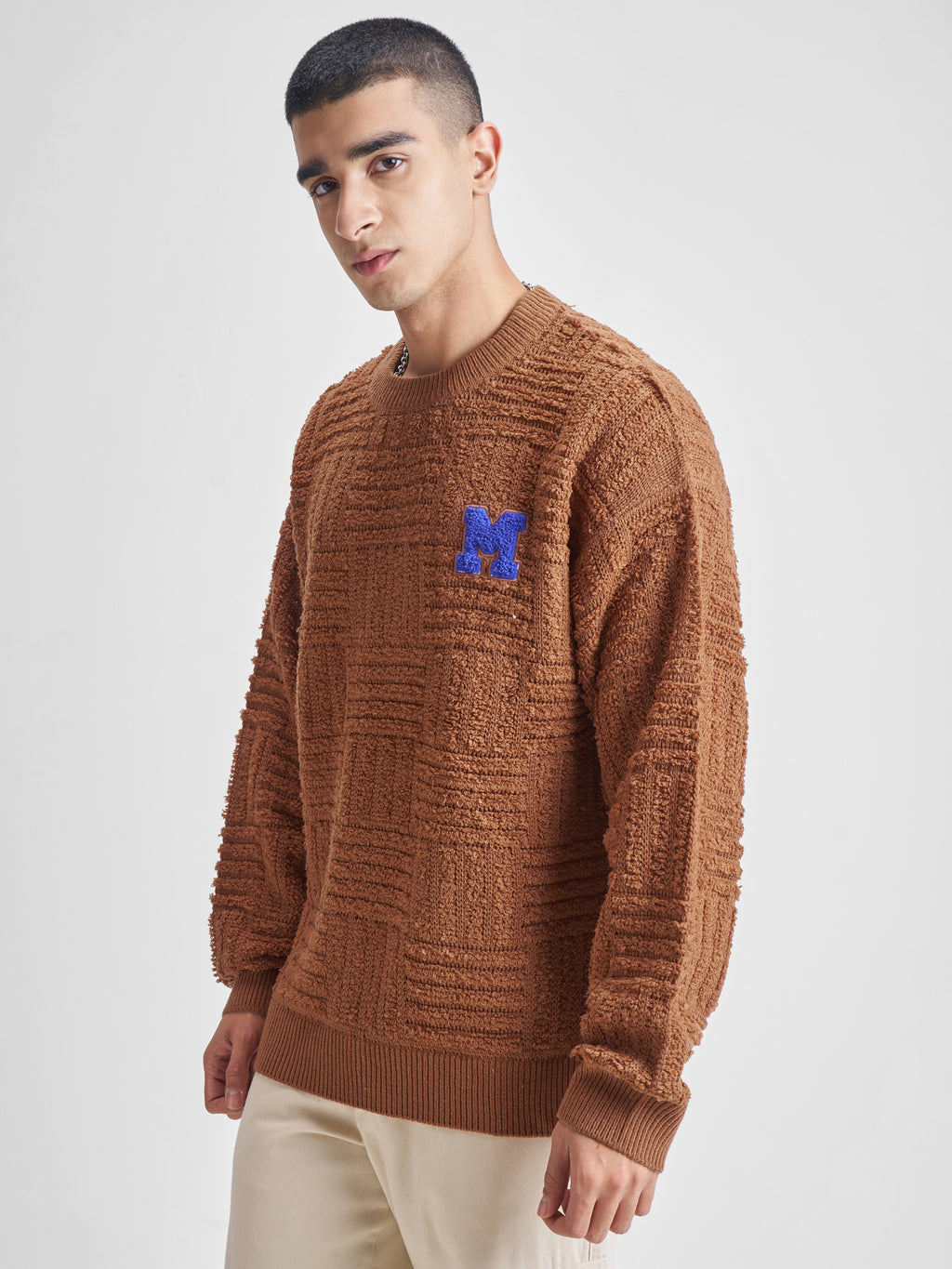 Highlander Men Brown Round Neck Pullover Sweater - Brown - Image 4