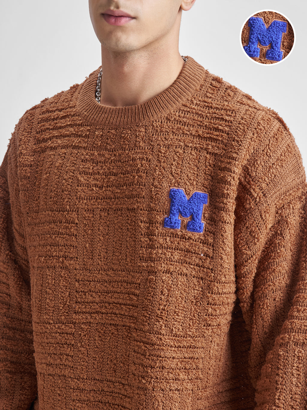 Highlander Men Brown Round Neck Pullover Sweater - Brown - Image 5