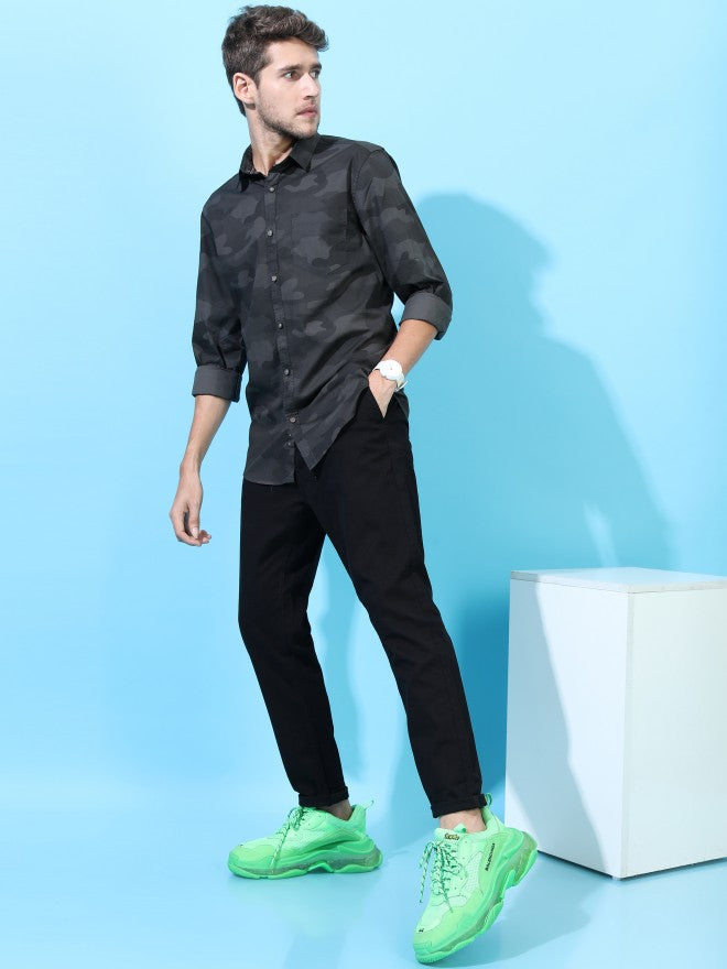 Highlander Men Black Tapered Fit Chinos - Black - Image 2