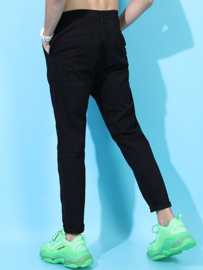 Highlander Men Black Tapered Fit Chinos - Black - Image 3