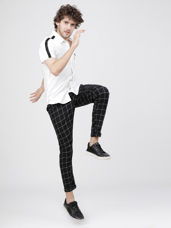 Mens Dk Grey/White Chino Trousers - Grey - Image 6