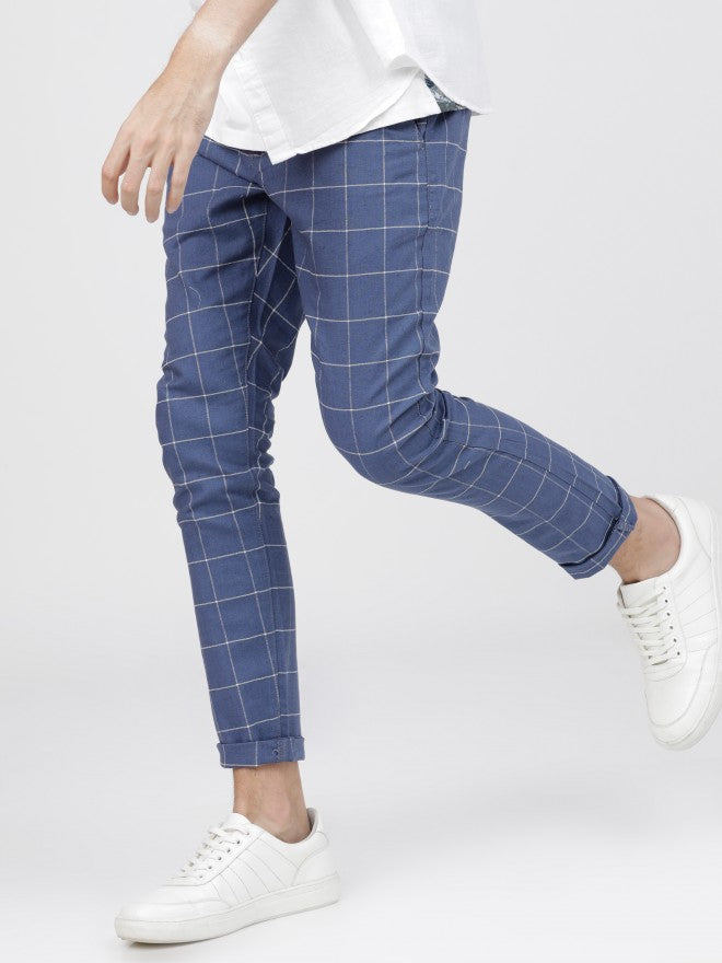 Mens Indigo/White Chino Trousers - Blue - Image 1