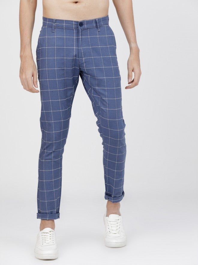 Mens Indigo/White Chino Trousers - Blue - Image 2