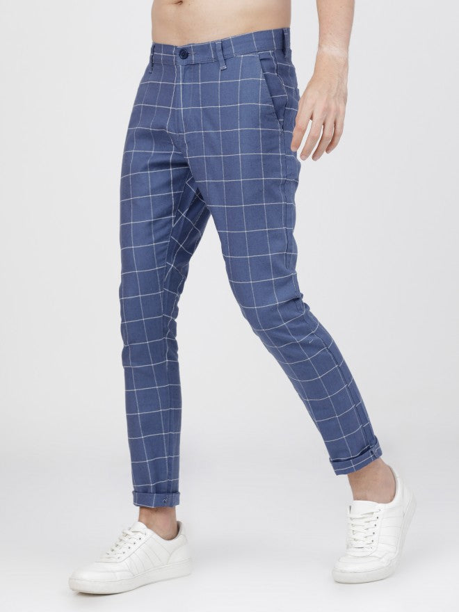 Mens Indigo/White Chino Trousers - Blue - Image 3
