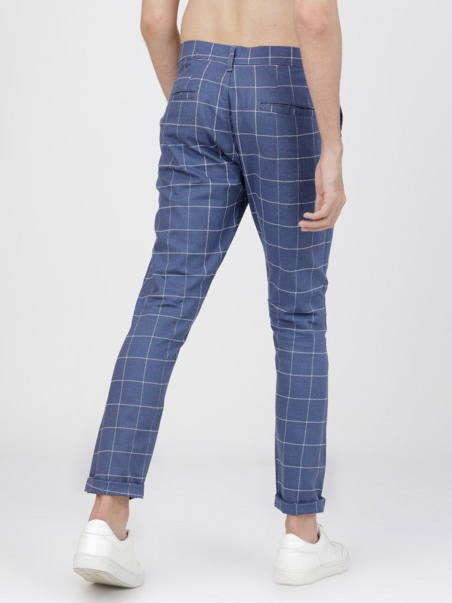 Mens Indigo/White Chino Trousers - Blue - Image 4