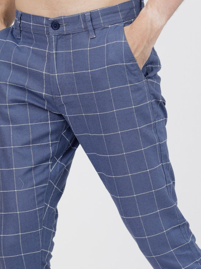 Mens Indigo/White Chino Trousers - Blue - Image 5