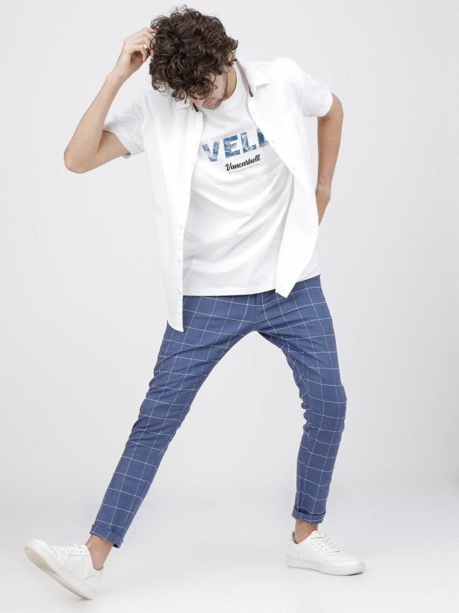Mens Indigo/White Chino Trousers - Blue - Image 6