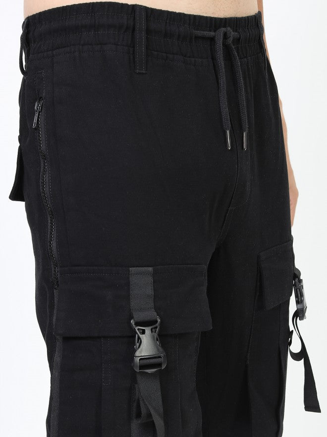 Highlander Men Black Regular fit Cargos - Black - Image 4