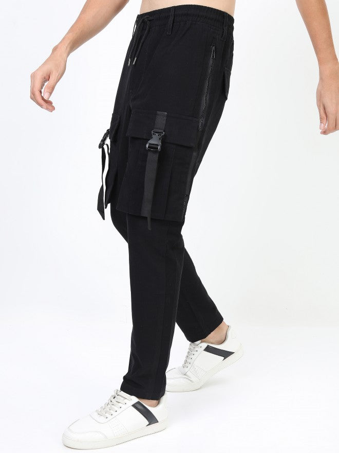 Highlander Men Black Regular fit Cargos - Black - Image 5