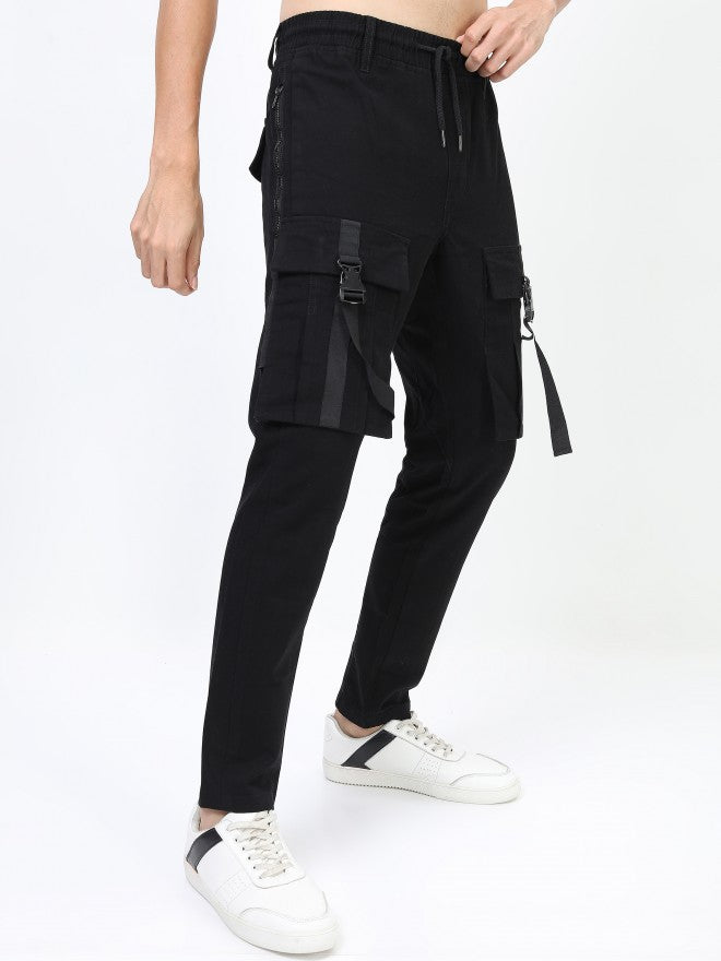 Highlander Men Black Regular fit Cargos - Black - Image 6