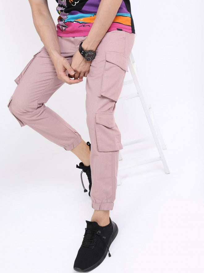 Highlander Men Deaville Mauve Regular Fit Joggers - Mauve - Image 1