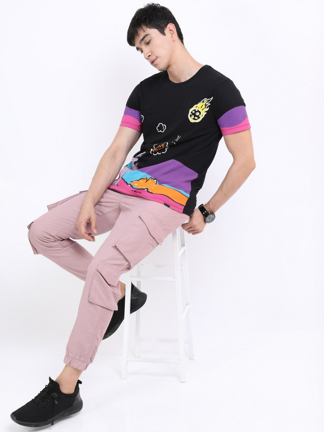 Highlander Men Deaville Mauve Regular Fit Joggers - Mauve - Image 2
