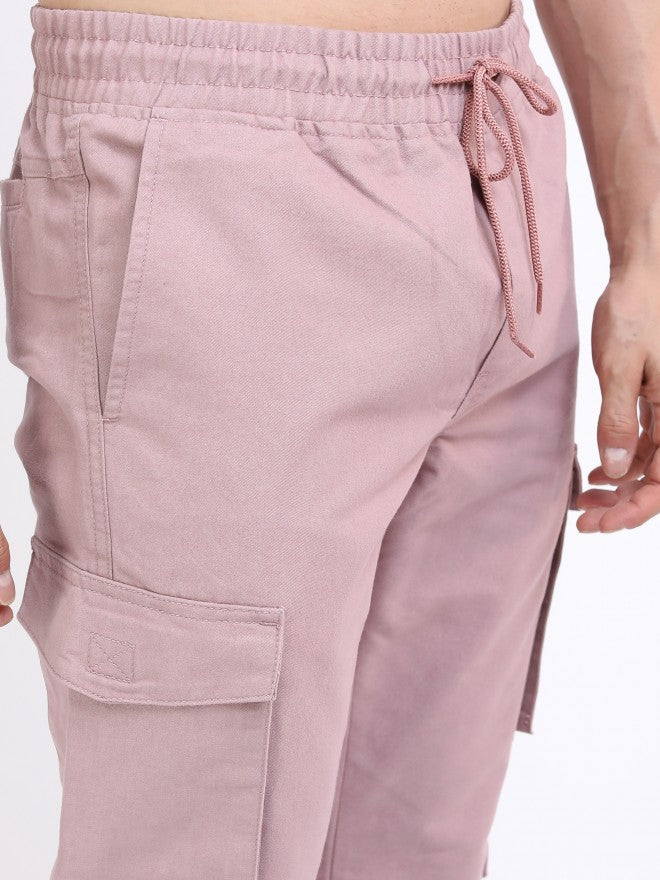 Highlander Men Deaville Mauve Regular Fit Joggers - Mauve - Image 5