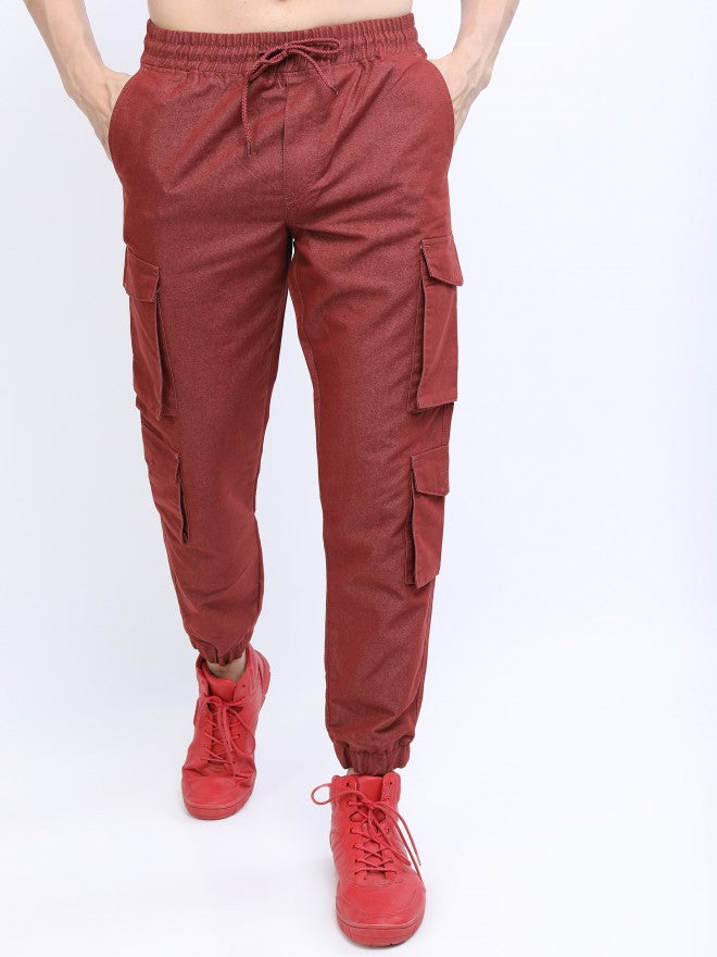 Highlander Men Russet Regular Fit Cargos - Terracotta - Image 1