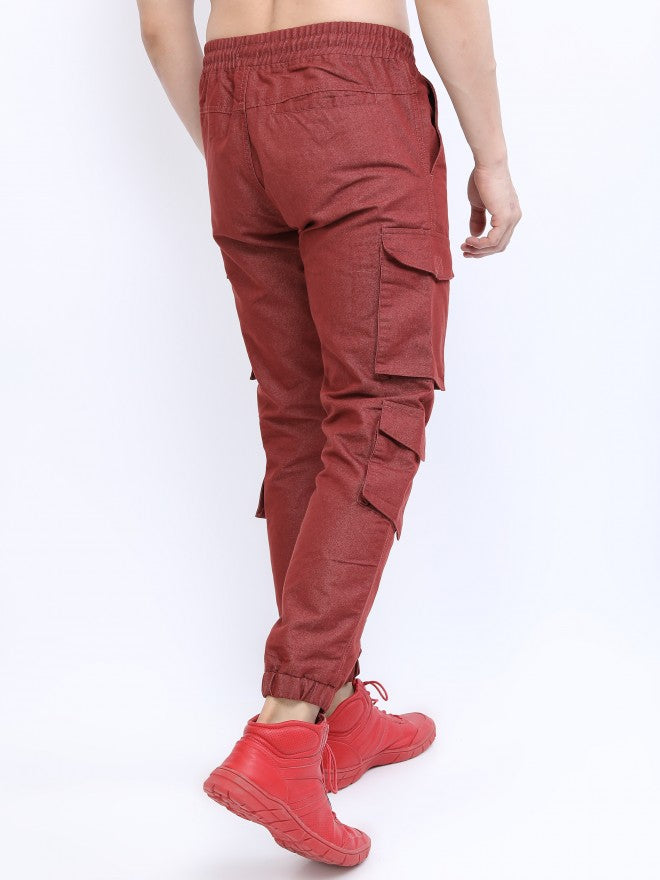 Highlander Men Russet Regular Fit Cargos - Terracotta - Image 3