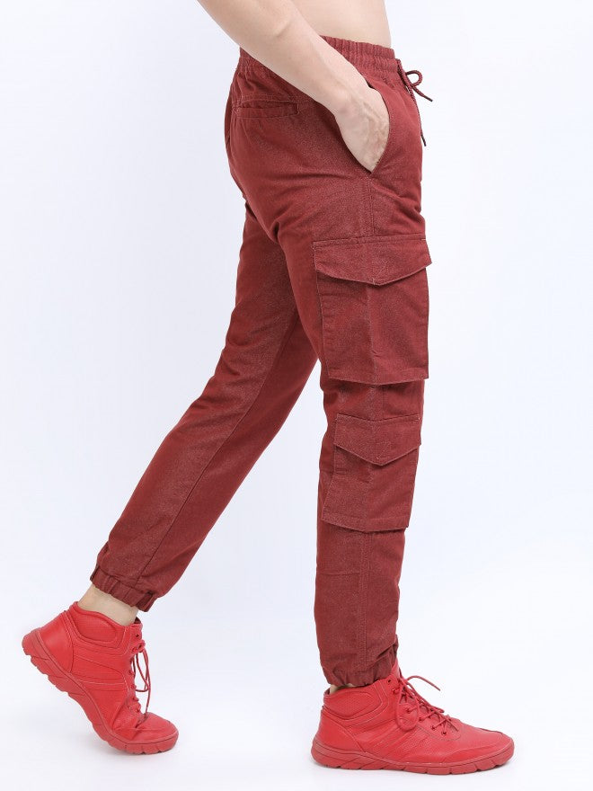Highlander Men Russet Regular Fit Cargos - Terracotta - Image 6