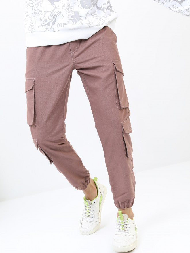 Highlander Men Rose Taupe Regular Fit Joggers - Copper - Image 1